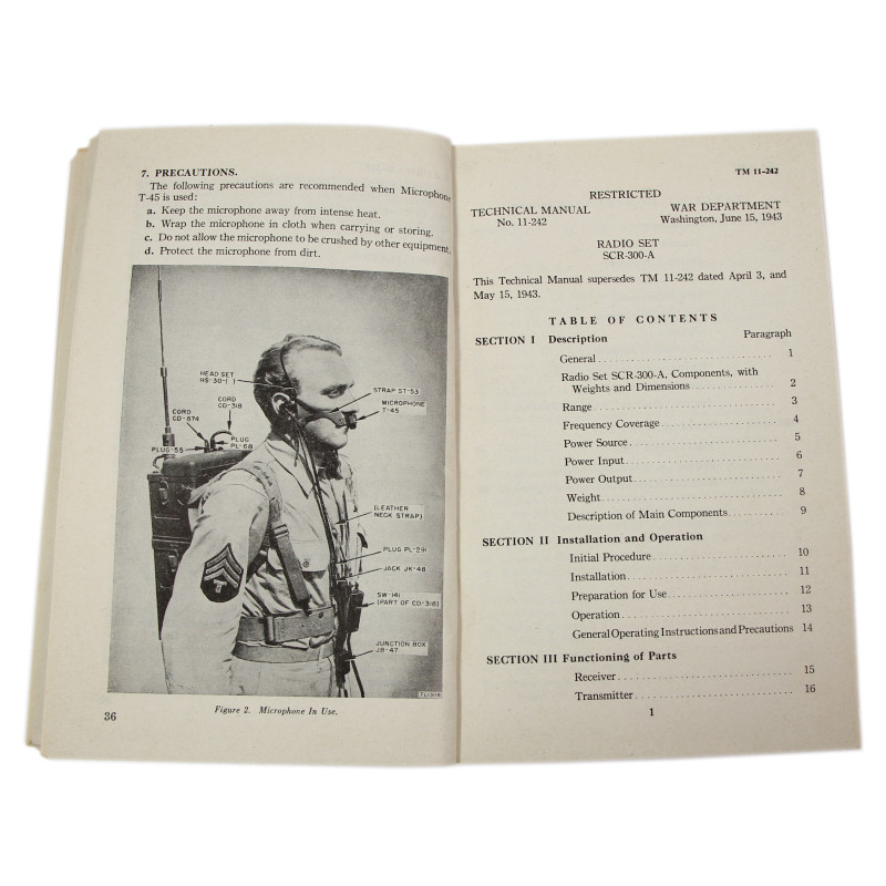 Manuel technique, TM 11-242, Radio Set SCR-300-A, 1943