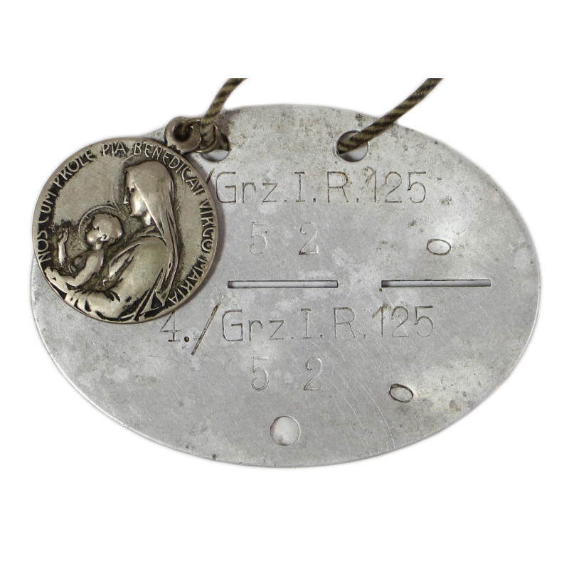 Tag, Identity, German, 4. Kompanie, Grenz-Infanterie-Regiment 125, with Religious Pendant
