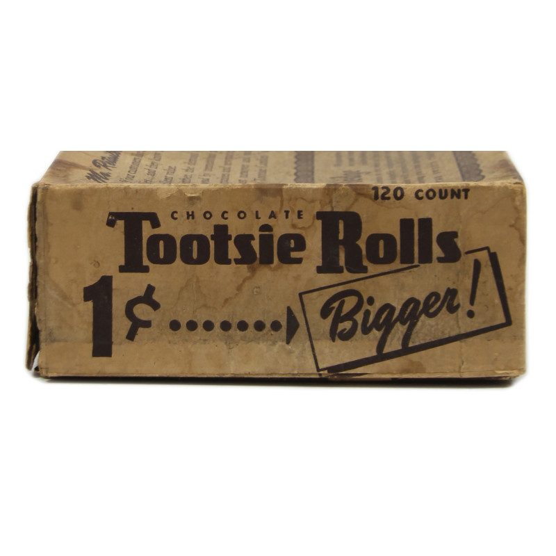 Boîte de bonbons chocolatés, Tootsie Rolls, vide