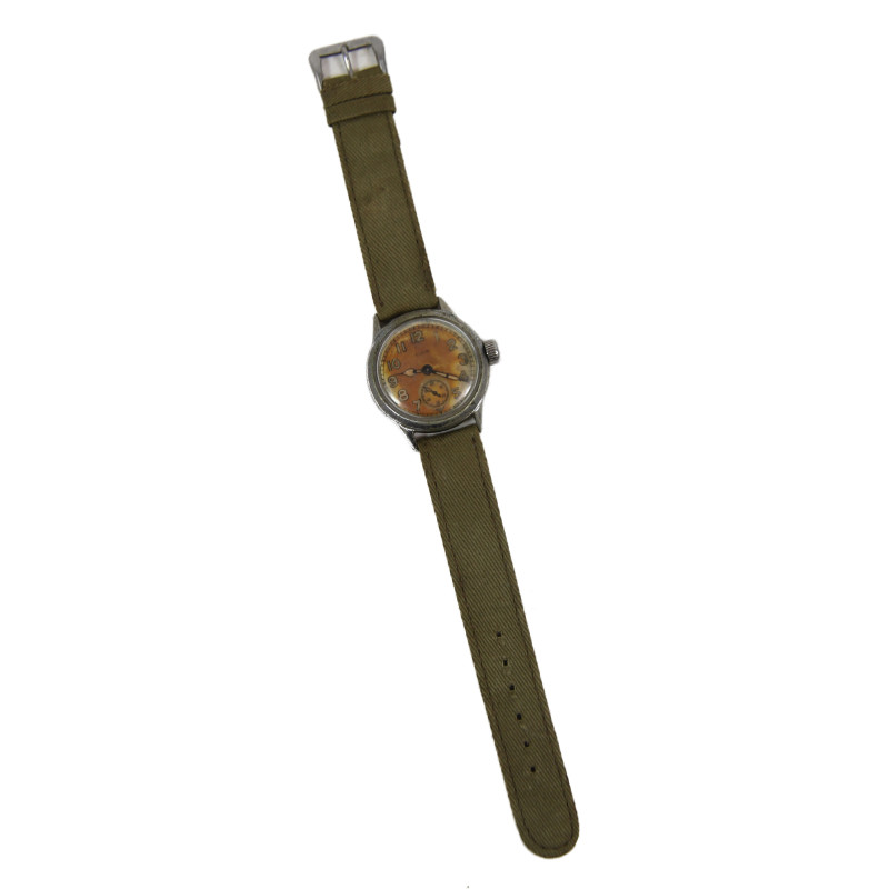 Montre, US Army, ELGIN, bracelet en cuir et toile
