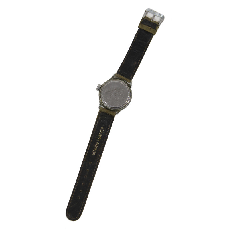 Montre, US Army, ELGIN, bracelet en cuir et toile