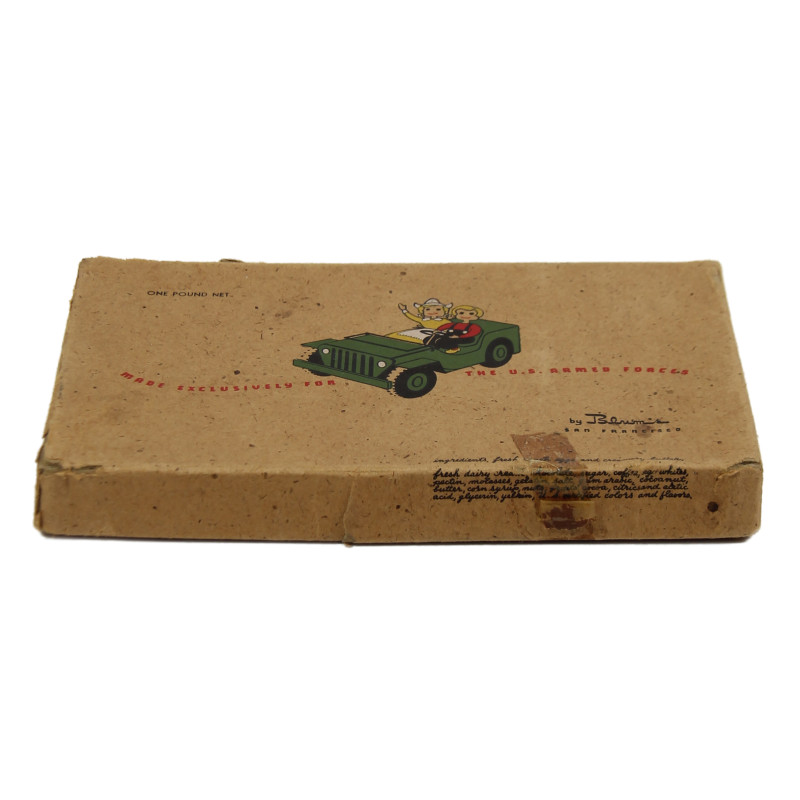Boîte de bonbons chocolatés, Blum's, Made Exclusively For The U.S. Armed Foces, vide