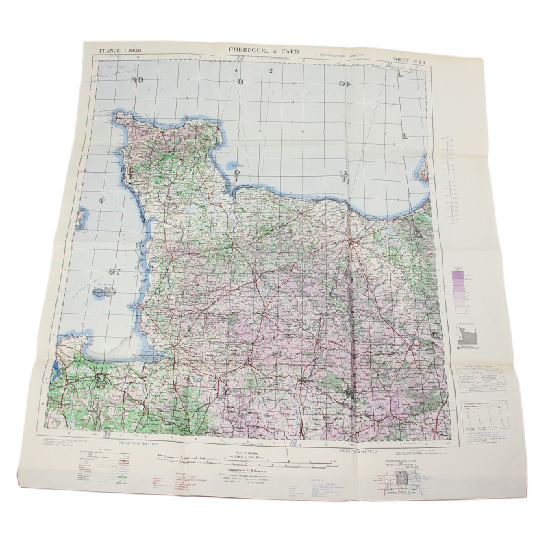 Map, Allied, Cherbourg & Caen, 1943, Autographed, Veterans, Easy Company