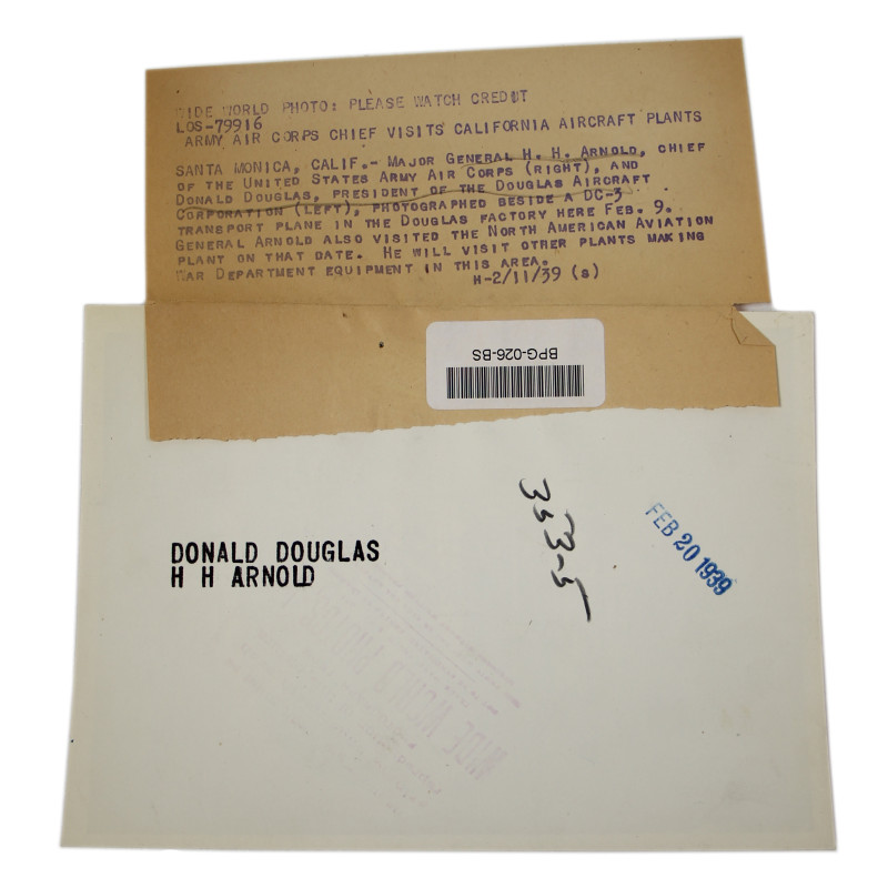 Photographie, Donald Douglas, février 1939