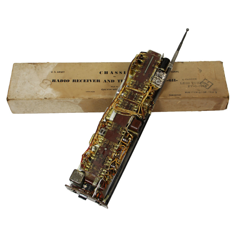 Châssis, Handie-Talkie, BC-611, GALVIN MFG. CORP. 1944, dans sa boîte