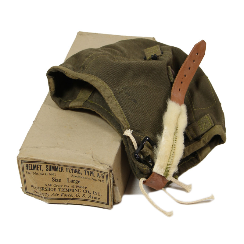 Bonnet de vol, Type A-9, USAAF, 1942, Large, dans sa boîte