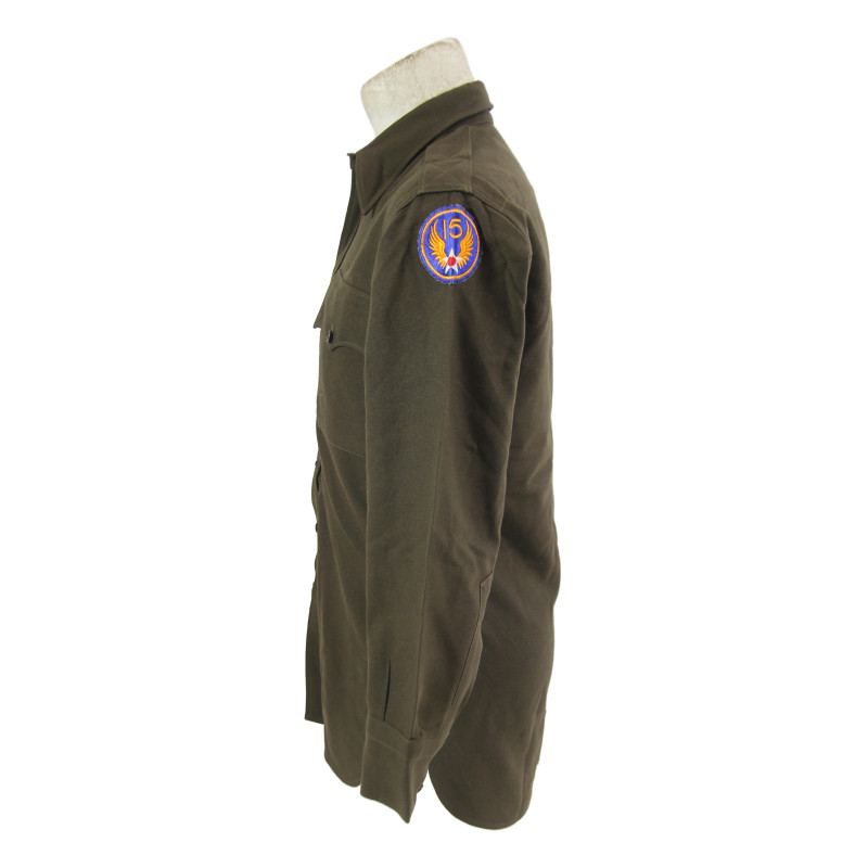 Shirt, Wool, Elastique, Officer's, Chocolate, 15th Air Force, USAAF, Named
