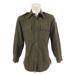 Shirt, Wool, Elastique, Officer's, Chocolate, 15th Air Force, USAAF, Named