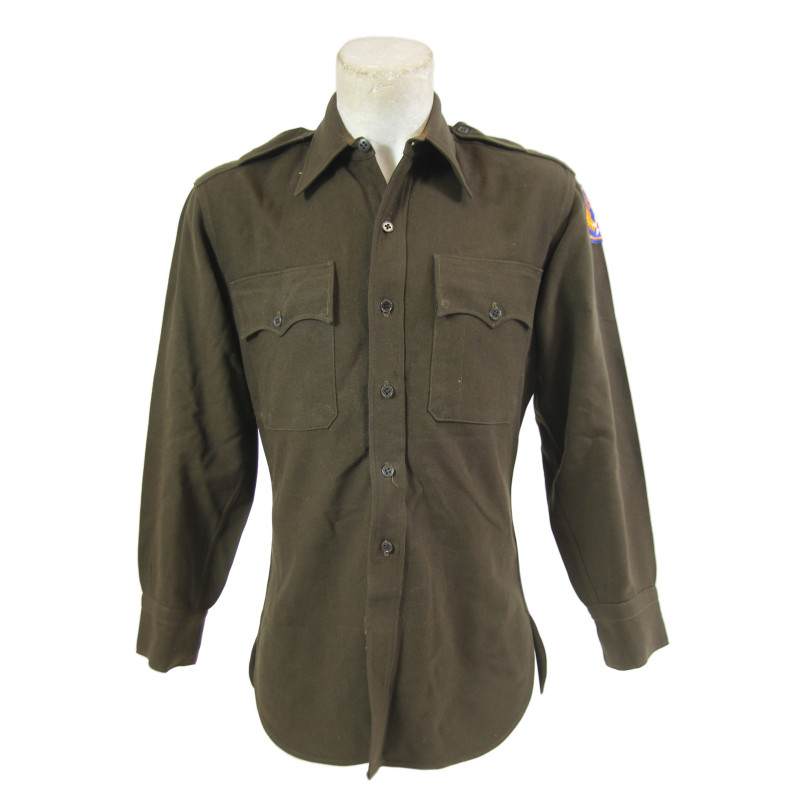 Chemise chocolat officier, 15th Air Force, USAAF, nominative