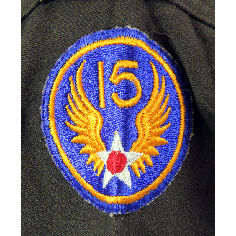 Shirt, Wool, Elastique, Officer's, Chocolate, 15th Air Force, USAAF, Named