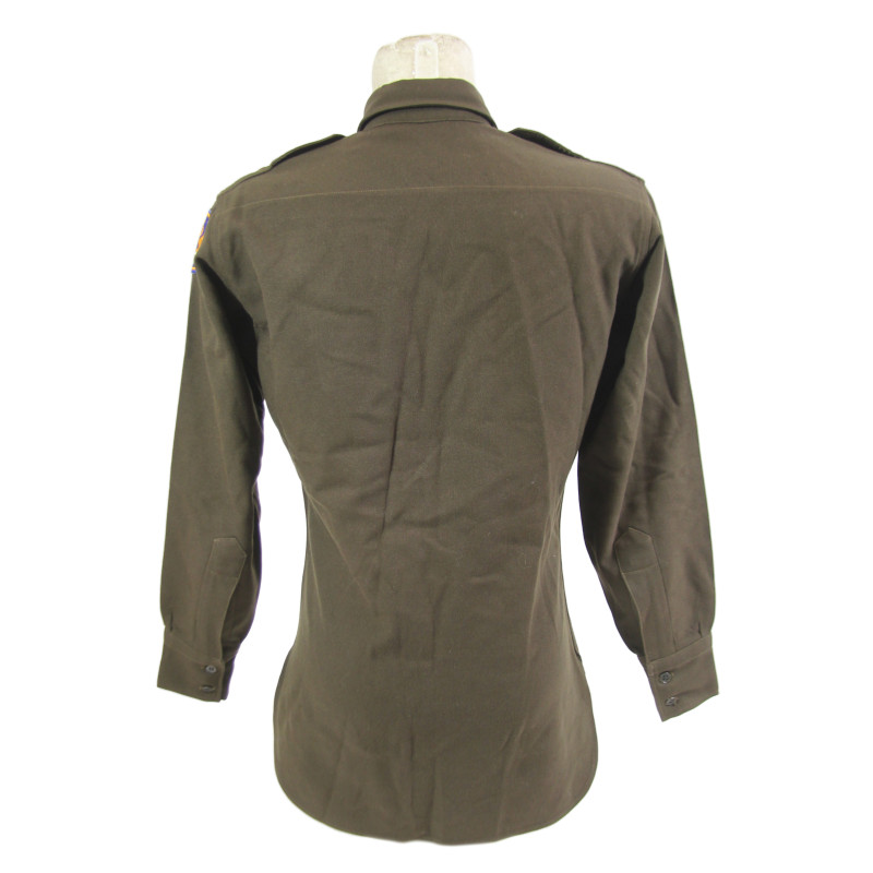 Shirt, Wool, Elastique, Officer's, Chocolate, 15th Air Force, USAAF, Named