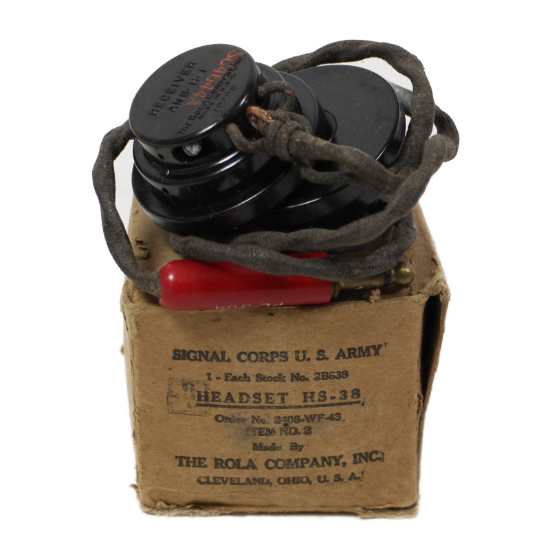 Écouteurs ANB-H-1/HS-38, US Army Signal Corps, 1943, dans leur boîte