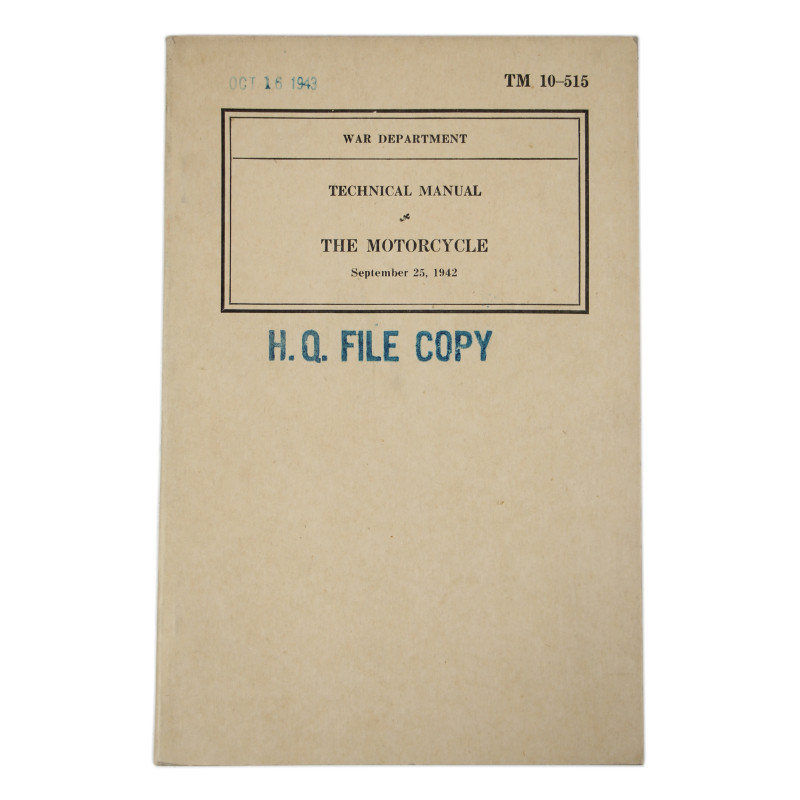 Manual, Technical, TM 10-515, The Motorcycle, 1942
