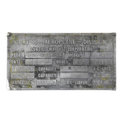 Plaque de réservoir largable, P-40K Warhawk, USAAF, 1942