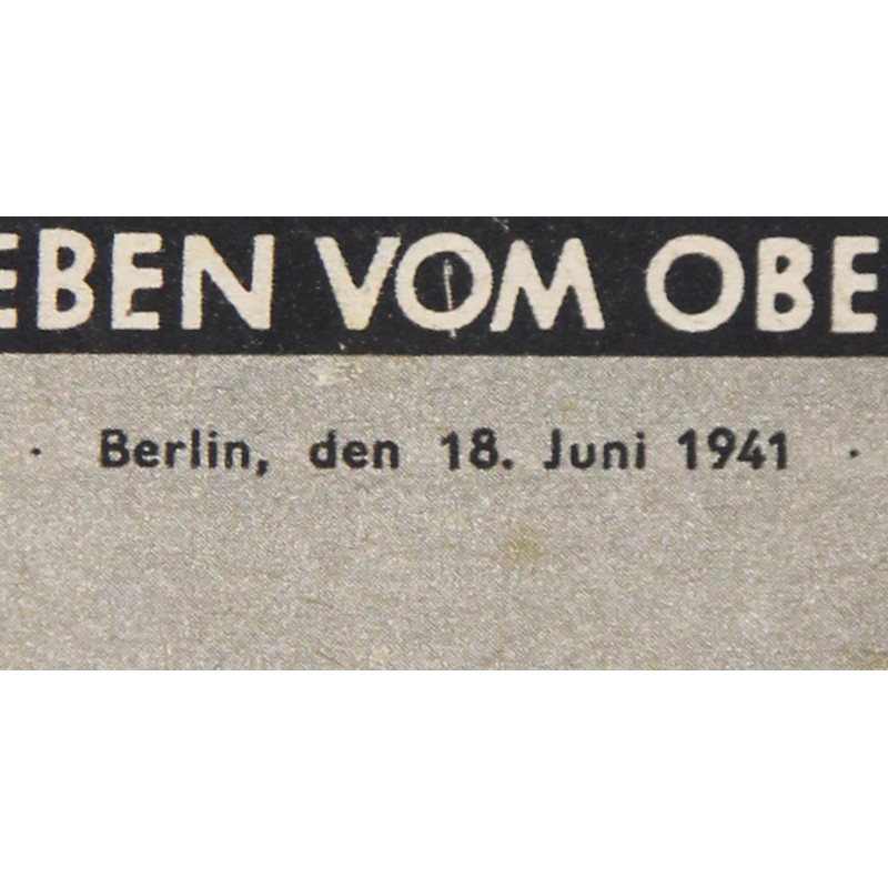 Magazine, Die Wehrmacht, 18 juin 1941