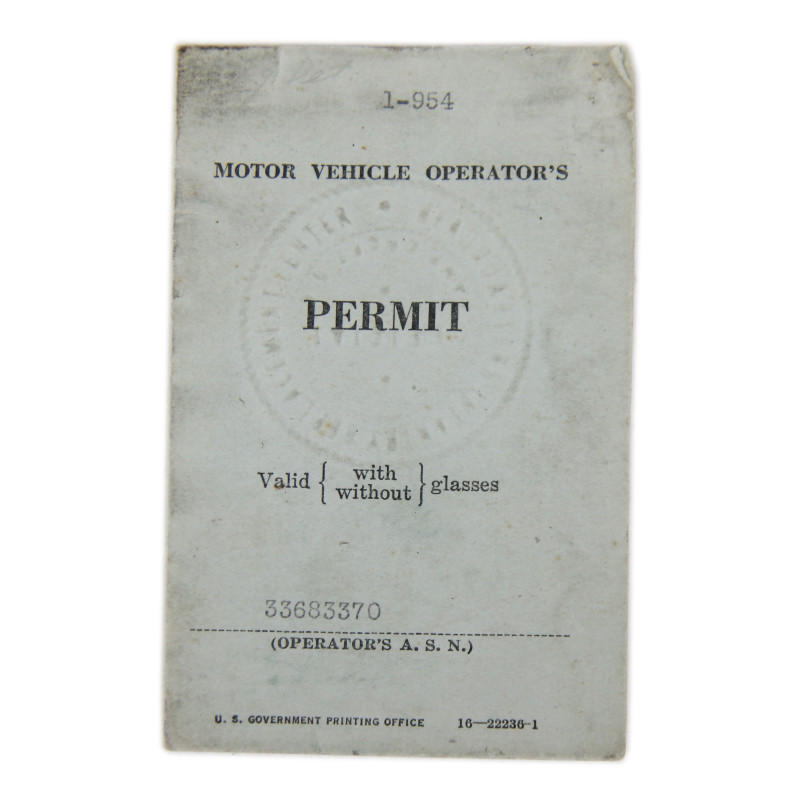 Grouping, Sgt. Cedric Coffey, Motor Vehicle Operator's Permit and Dog Tags
