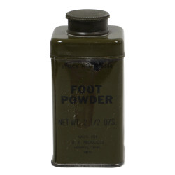 Boîte de talc, Foot Powder, Stock No. 1245800, 2,5 onces, pleine