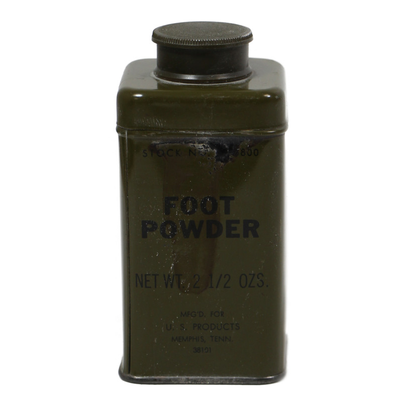 Boîte de talc, Foot Powder, Stock No. 1245800, 2,5 onces, pleine