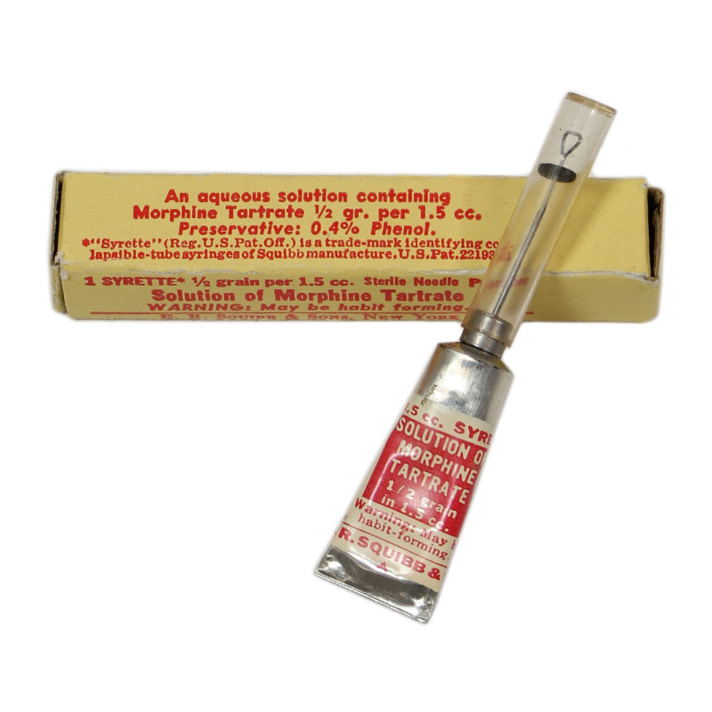 Syrette, Morphine, E.R. SQUIBB & SONS, US Army Medical Department