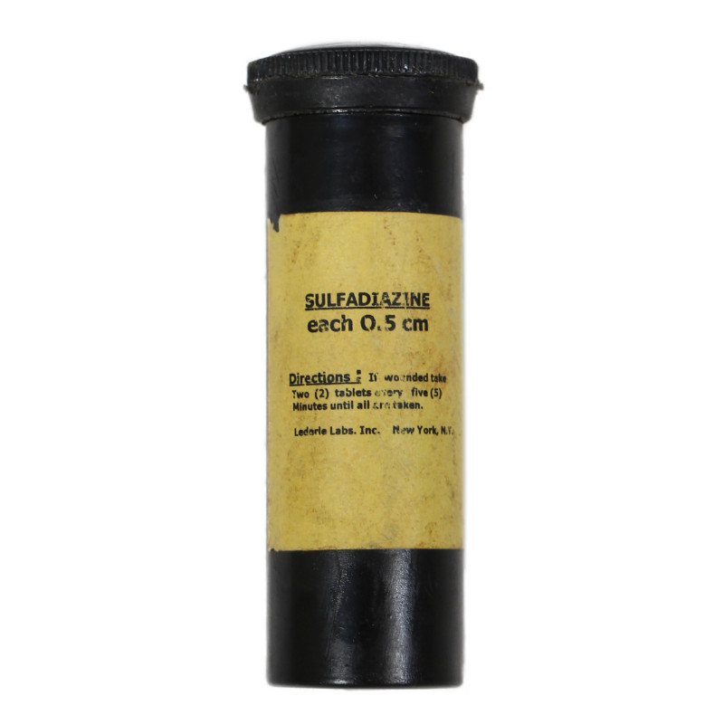 Tube de comprimés, 1/2-oz, Medical Item No. 10845, Sulfadiazine, vide