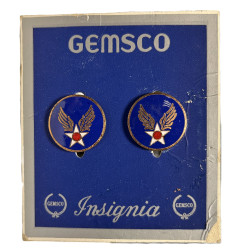 Pair, Crest, DUI, USAAF, Pin Back, GEMSCO