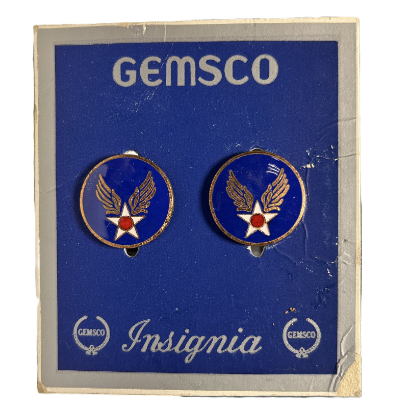 Pair, Crest, DUI, USAAF, Pin Back, GEMSCO