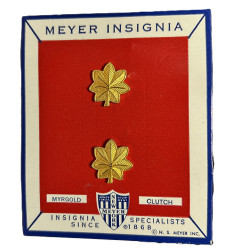 Rank, Insignias, Pair, Major, Miniature, Clutch Back, N.S. Meyer