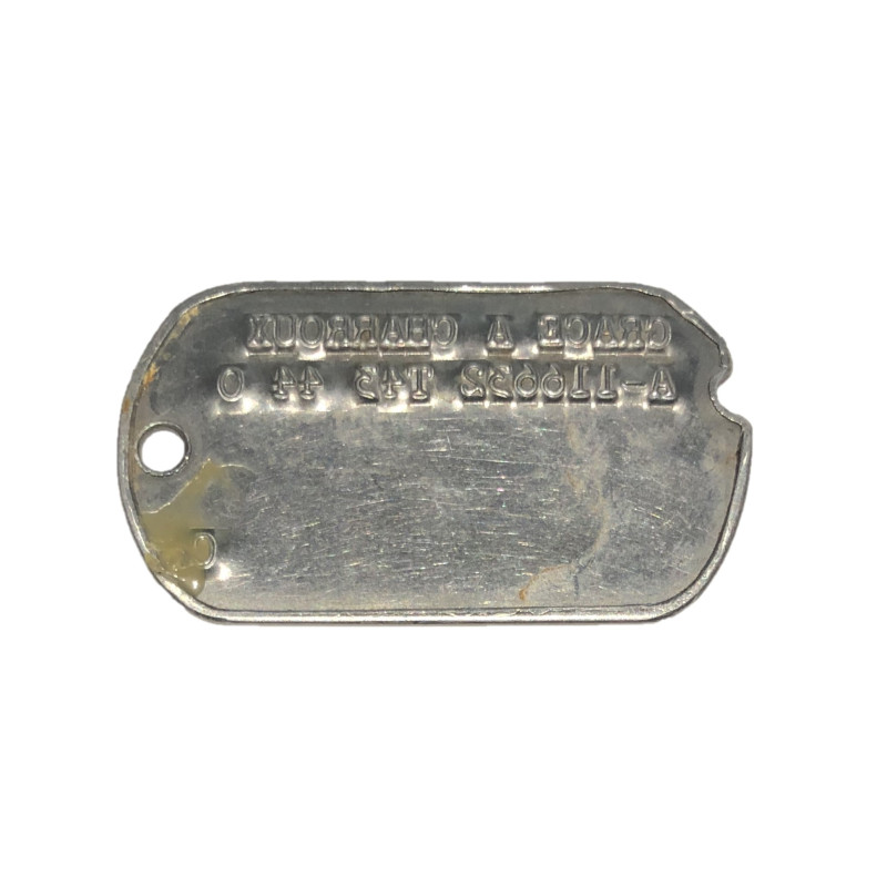 Plaque d'identité, Dog Tag, T/5 Grace Charroux, WAC