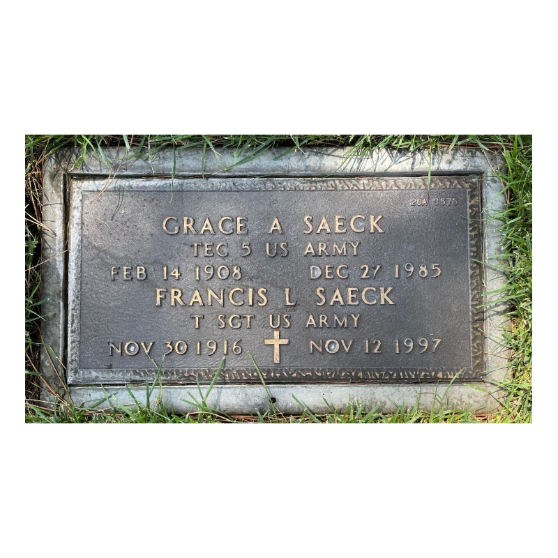 Plaque d'identité, Dog Tag, T/5 Grace Charroux, WAC