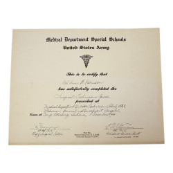 Certificat, Medical Department, Surgical Technician, Cpl. Anne Robinson, WAC, 1944