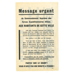 Tract Z.F.4, US, Message aux populations civiles, 1944, Normandie