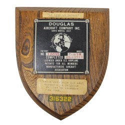 Plaque d'avion, C-47A, 43-15322, Pathfinders 505 / crash Bastogne, 23 décembre 1944