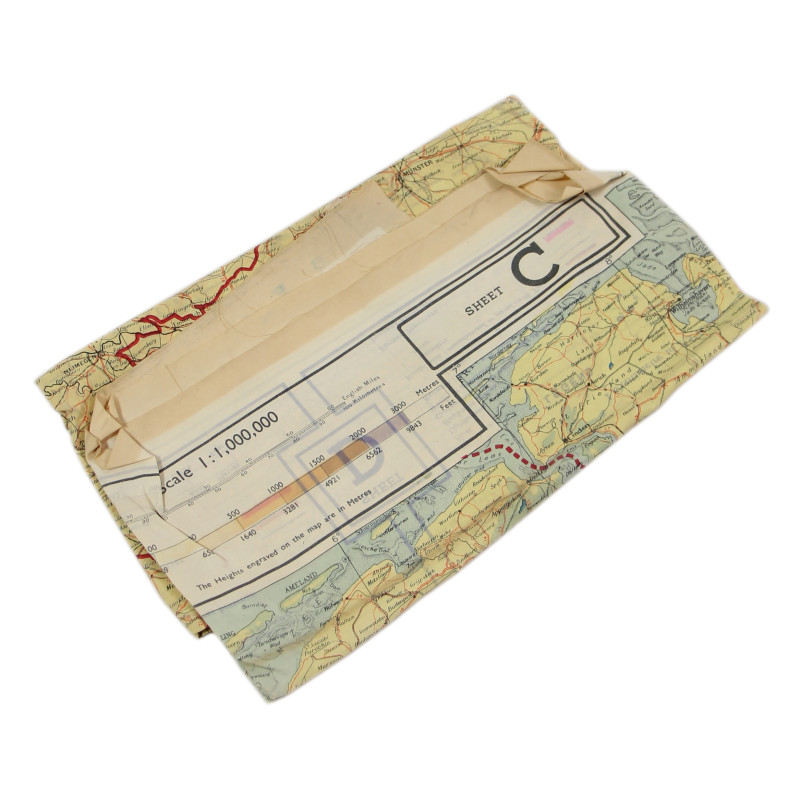 Map, Silk, Escape, C/D, 1943, RAF & USAAF