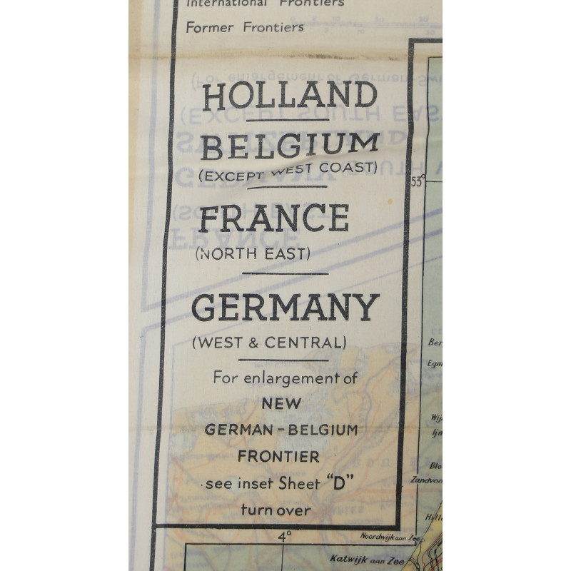 Map, Silk, Escape, C/D, 1943, RAF & USAAF