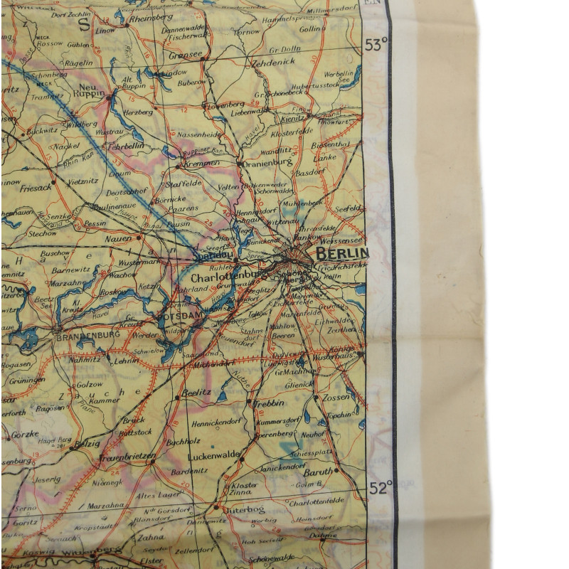 Carte d'évasion en soie, C/D, 1943, RAF & USAAF