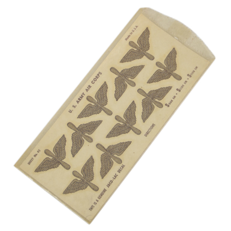 Sheet, Decals, US Army Air Corps, JACO-LAC DECAL, Mint