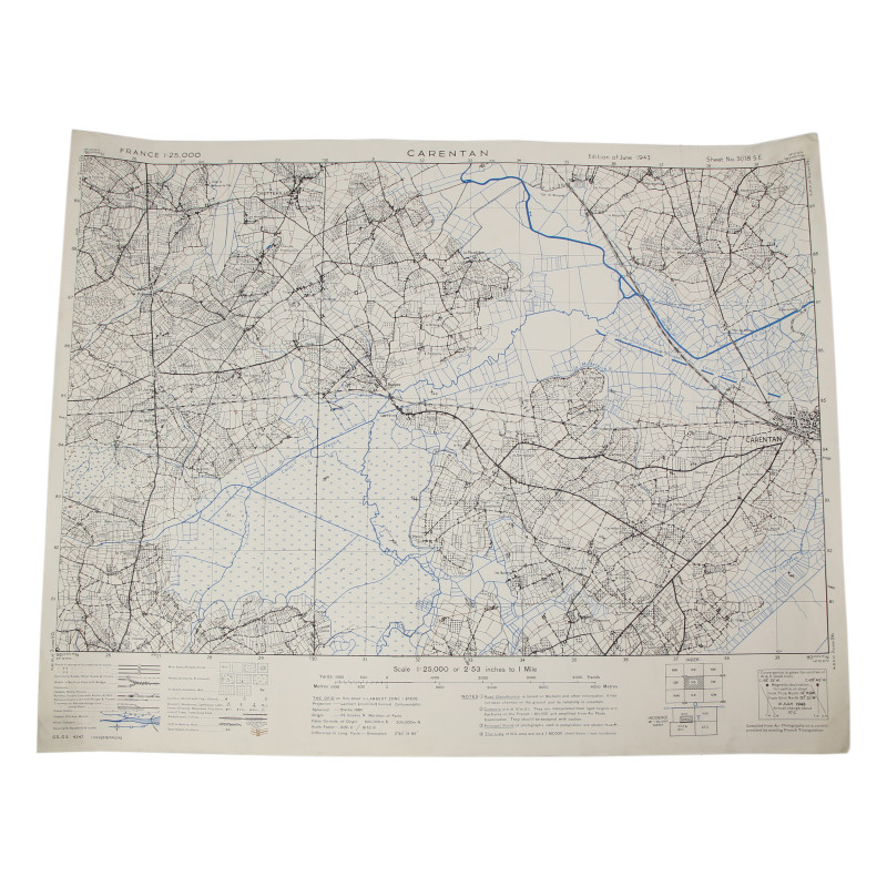 Map, Allied, CARENTAN, Edition of June 1943, Sheet No. 31/18 S.E.