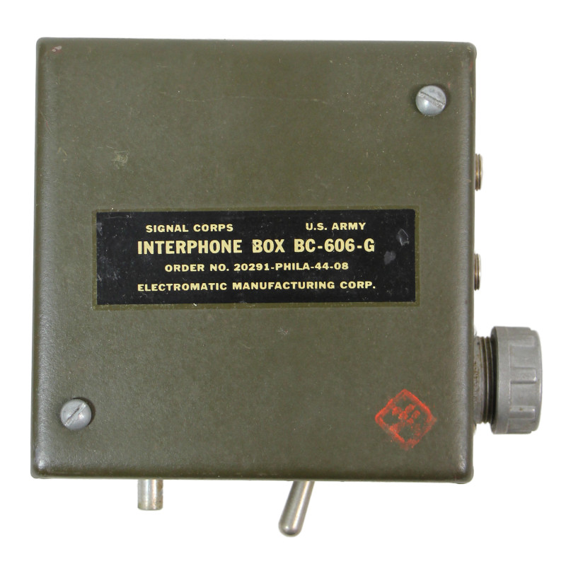 Boîtier de contrôle radio, BC-606-G, Signal Corps US Army, 1944, troupes blindées
