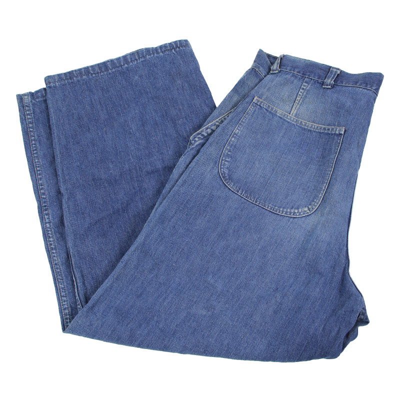 Pants, Work, Blue Denim, US Navy