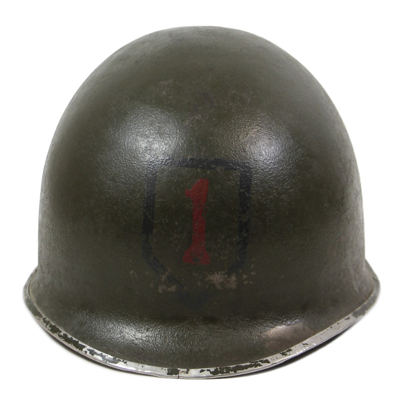Helmet, M1, Fixed Loops, 1st Infantry Division, Signed
