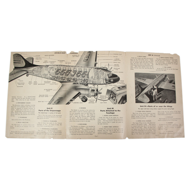 Brochure, DC-3, United Air Lines, 1943