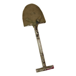 Pelle en T, M-1910, avec étui, B.B.S. Co. 1943, camouflage blanc, Bataille des Ardennes