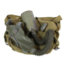 Masque à gaz, Lightweight, OD 3, 1943, complet, Maj. William Stinnett, 9th Air Force, USAAF, ETO