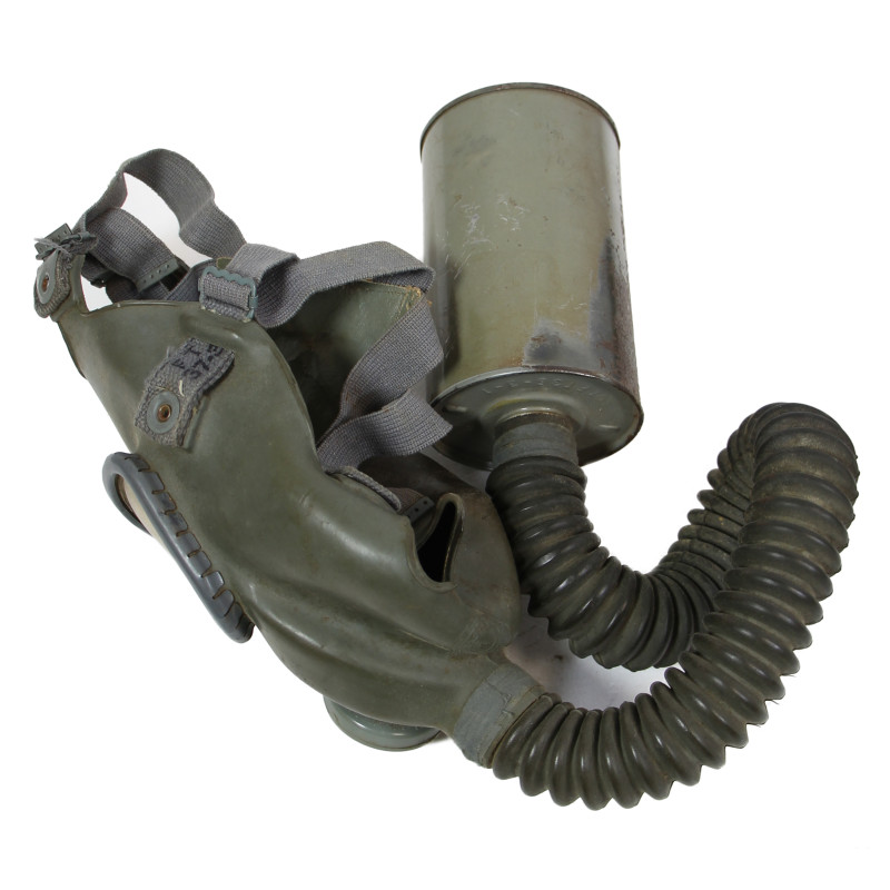 Masque à gaz, Lightweight, OD 3, 1943, complet, Maj. William Stinnett, 9th Air Force, USAAF, ETO