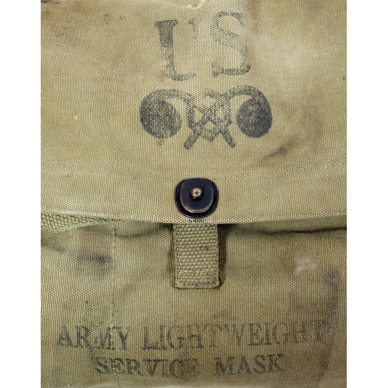 Masque à gaz, Lightweight, OD 3, 1943, complet, Maj. William Stinnett, 9th Air Force, USAAF, ETO