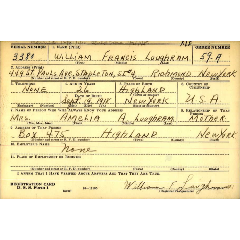 Coffret médaille, Bronze Star, Pvt. William Loughran, Co. G, 18th Inf. Regt., 1st Infantry Division, MTO & ETO