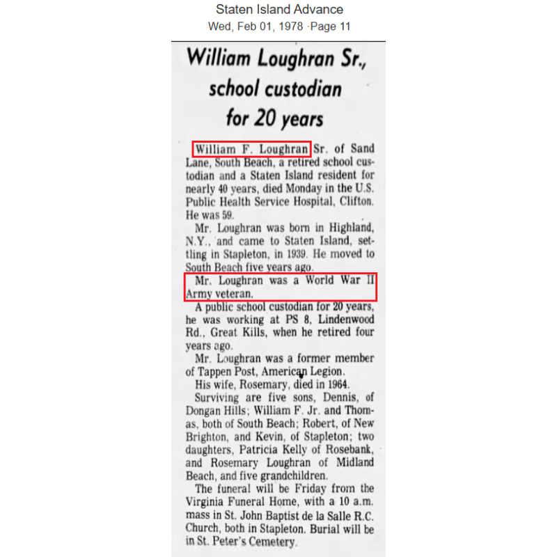 Coffret médaille, Bronze Star, Pvt. William Loughran, Co. G, 18th Inf. Regt., 1st Infantry Division, MTO & ETO