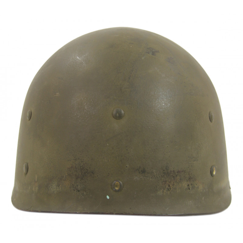 Helmet, M1, Swivel Loops, Firestone Liner, Battle-Damaged, Pvt. Raymond Rediske