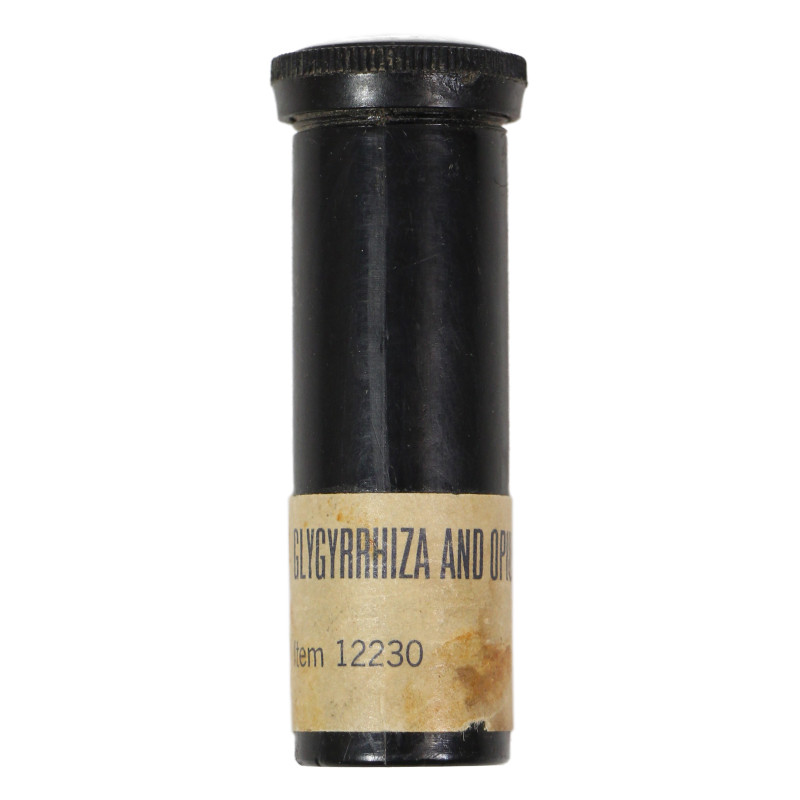 Tube de comprimés, 1/2-oz, Medical Item No. 12230, Glycyrrhiza and Opium, USP, vide