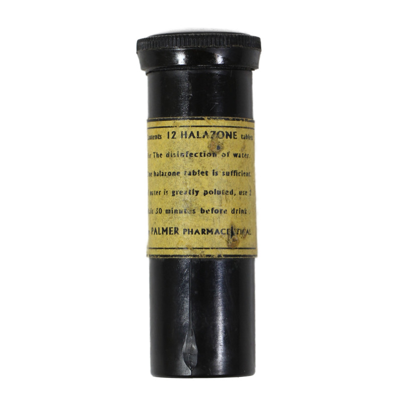 Tube de comprimés, 1/2-oz, Halazone, vide